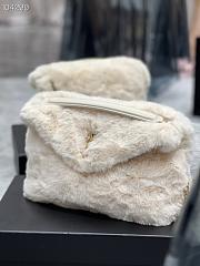 YSL Puffer Merino Shearling & Lambskin White 29cm - 3