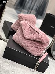 YSL Puffer Merino Shearling & Lambskin Pink 29cm - 4