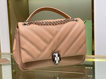 Bvlgari Serpenti Cabochon Leather Shoulder Bag Beige