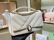 Bvlgari Serpenti Cabochon Leather Shoulder Bag White - 3