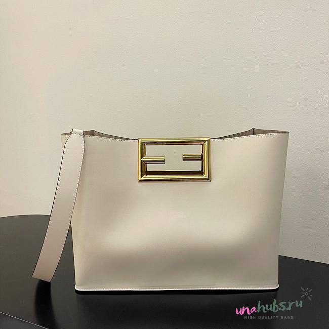 Fendi Way large leather tote white - 1