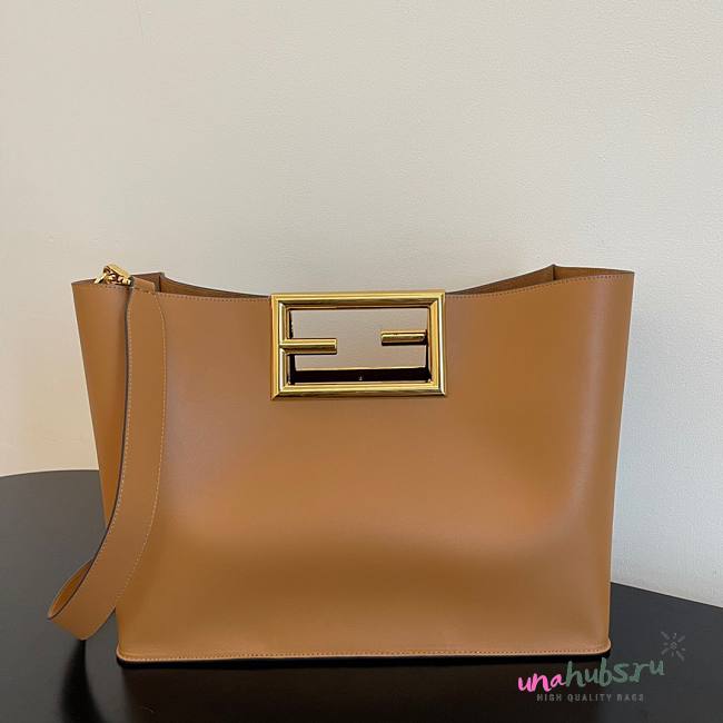 Fendi Way large leather tote brown - 1