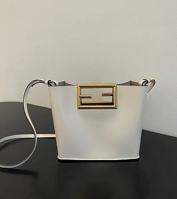 Fendi Way small leather tote white