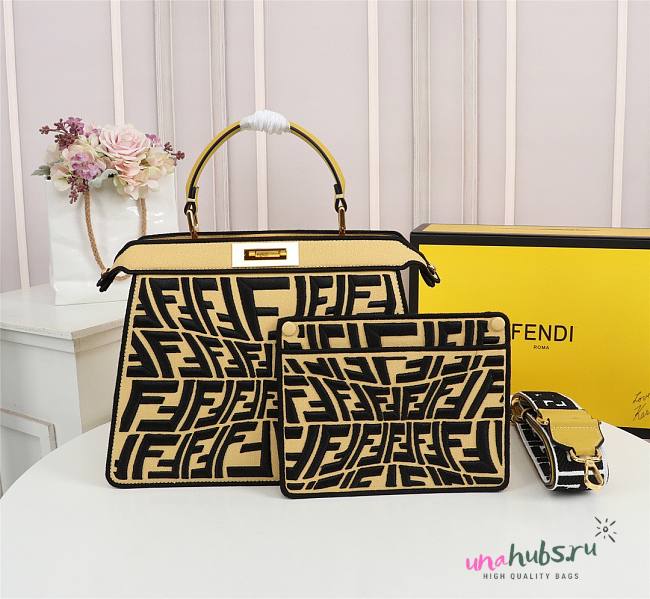 Fendi Peekaboo Iseeyou yellow  tote bag - 1