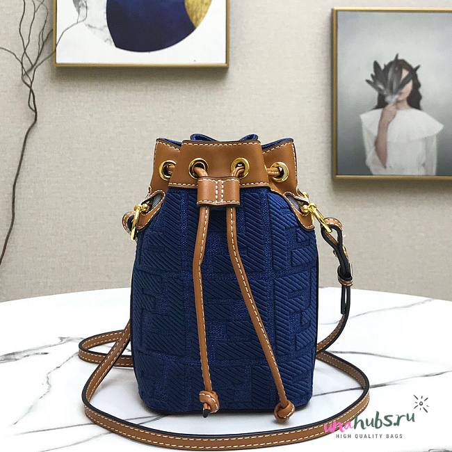 Fendi MON TRESOR blue FF leather bag - 1