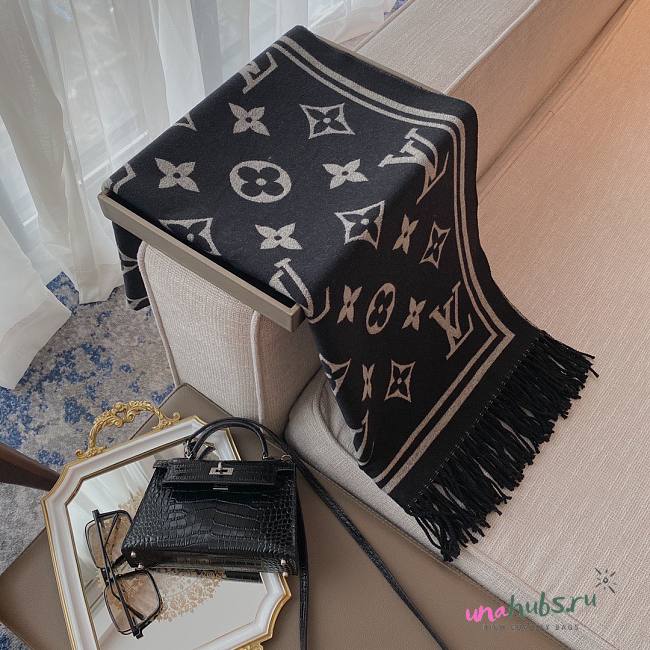 Louis Vuitton scarf black/ brown/ orange - 1