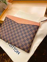 Louis Vuitton Pouch Wallet Gray/ Beige / Red  - 5