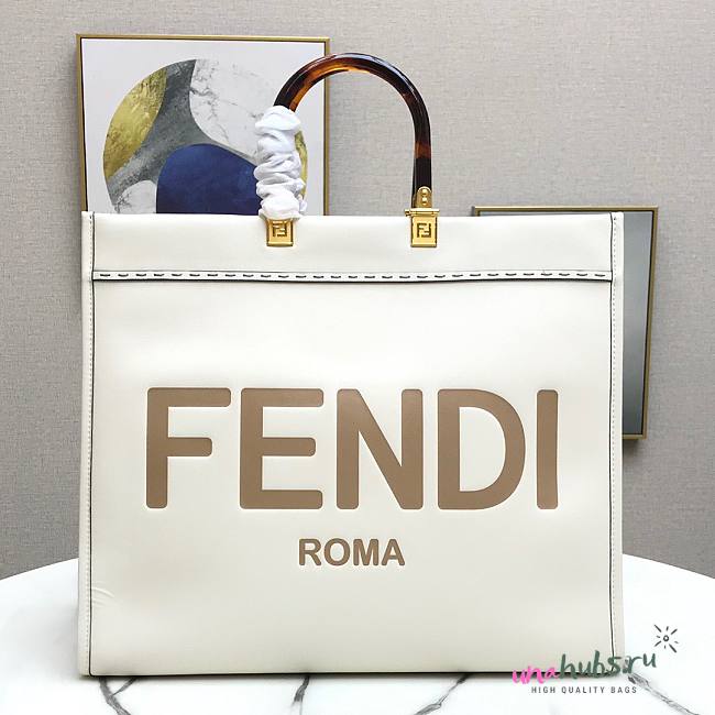 Fendi sunshine tote bag white 41cm - 1