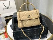 Chanel lampskin trendy handle flap bag beige 25cm - 1