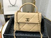 Chanel lampskin trendy handle flap bag beige 25cm - 5