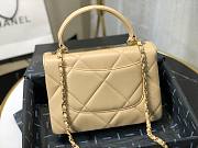 Chanel lampskin trendy handle flap bag beige 25cm - 3