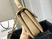 Chanel lampskin trendy handle flap bag beige 25cm - 4