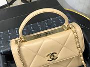 Chanel lampskin trendy handle flap bag beige 25cm - 2