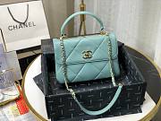 Chanel lampskin trendy handle flap bag blue 25cm - 1