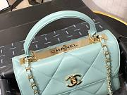 Chanel lampskin trendy handle flap bag blue 25cm - 2