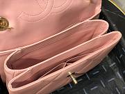 Chanel lampskin trendy handle flap bag pink 25cm - 5