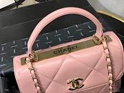 Chanel lampskin trendy handle flap bag pink 25cm - 4