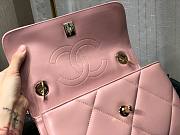 Chanel lampskin trendy handle flap bag pink 25cm - 2