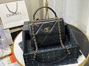 Chanel lampskin trendy handle flap bag black 25cm - 1