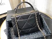 Chanel lampskin trendy handle flap bag black 25cm - 2