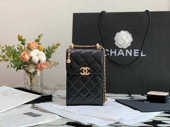 Chanel Quilted Lambskin Phone Holder with Chain