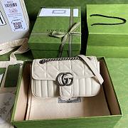 GG Marmont matelasse in white leather small bag  - 1