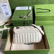 GG Marmont matelasse in white leather small bag  - 5