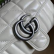 GG Marmont matelasse in white leather small bag  - 3