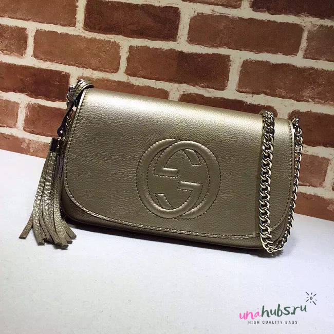 Gucci Interlocking GG Gold Leather - 1