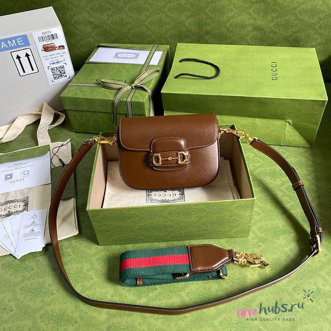 Gucci Horsebit 1955 mini brown bag - 1