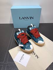 LANVIN Curb zigzag-laces blue sneakers - 3