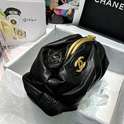 Chanel Lampskin Clutch Black AS2137  - 2