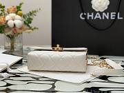 Chanel Lambskin & Gold Metal Mini Flap Bag in White  - 4