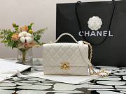 Chanel Lambskin & Gold Metal Mini Flap Bag in White  - 5