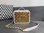 Chanel Lambskin & Gold Metal Clutch White AP2393 - 2