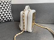 Chanel Lambskin & Gold Metal Clutch White AP2393 - 4