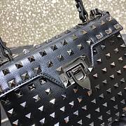 Valentino Garavani Rockstud Alcove all black tote bag - 2