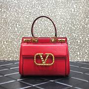 Valen Garavani Small Rock-stud Alcove Red Leather Bag - 1