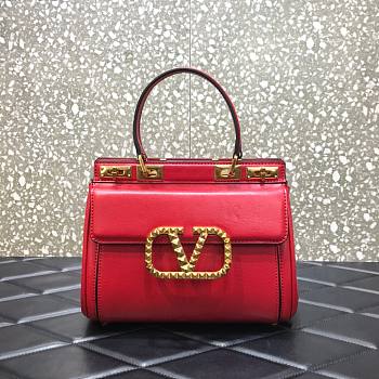 Valen Garavani Small Rock-stud Alcove Red Leather Bag