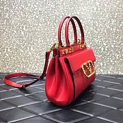 Valen Garavani Small Rock-stud Alcove Red Leather Bag - 5