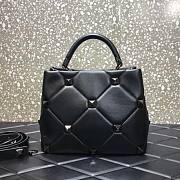 VALENTINO GARAVANI Black Roman Stud Handle Bag - 3