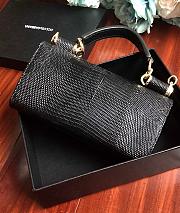 D&G calfskin crystal DG logo patch black handbag - 2