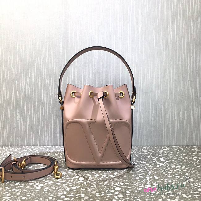 Valentino VLogo Walk Beige Bucket Bag - 1