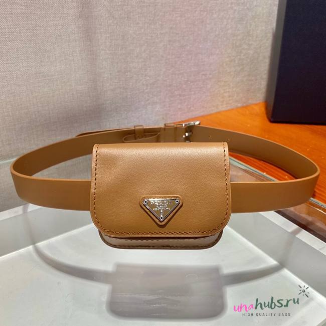 Prada brown leather belt bag - 1