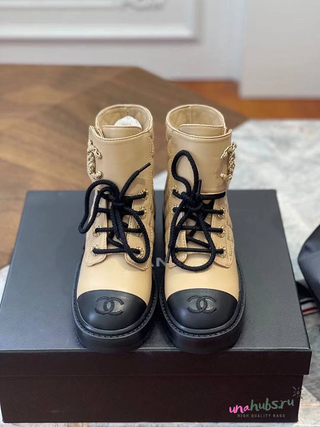 Chanel beige CC boots  - 1