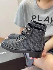 Chanel gray CC boots - 2