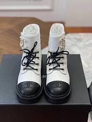 Chanel white CC boots - 1