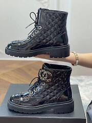 Chanel black patent CC boots - 3