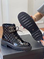 Chanel black patent CC boots - 6