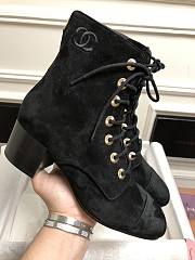 Chanel black suede leather boots - 2